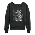 thumbnail image 1 of Disney - Mickey Mouse - Mickey Pattern & Stars - Women's Lightweight French Terry Long Sleeve Shirt, 1 of 4