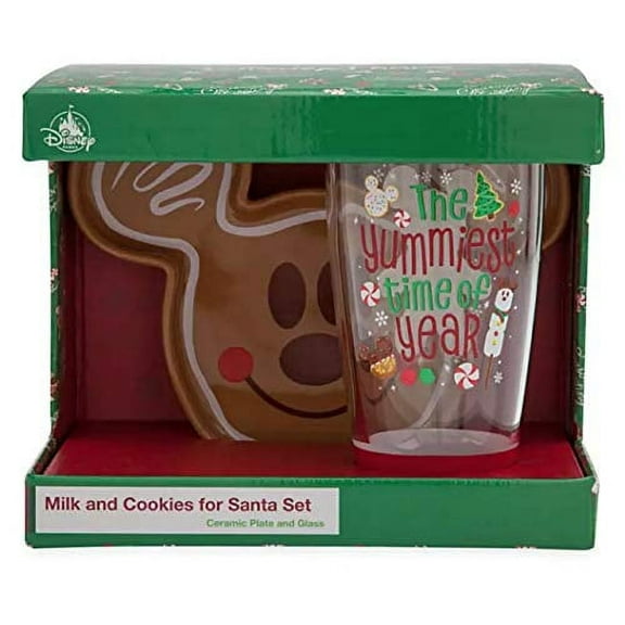 Disney Mickey Mouse Milk and Cookies for Santa Plate and Tumbler Set, 2-Piece, Multicolor