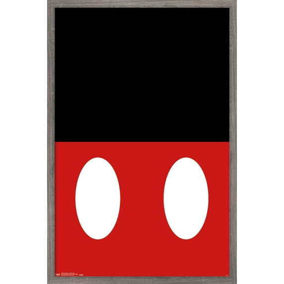 Disney Mickey Mouse - Minimalist Pants Wall Poster, 14.725" x 22.375", Framed