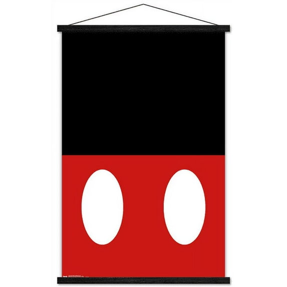 Disney Mickey Mouse - Minimalist Pants Wall Poster with Wooden Magnetic Frame, 22.375" x 34"