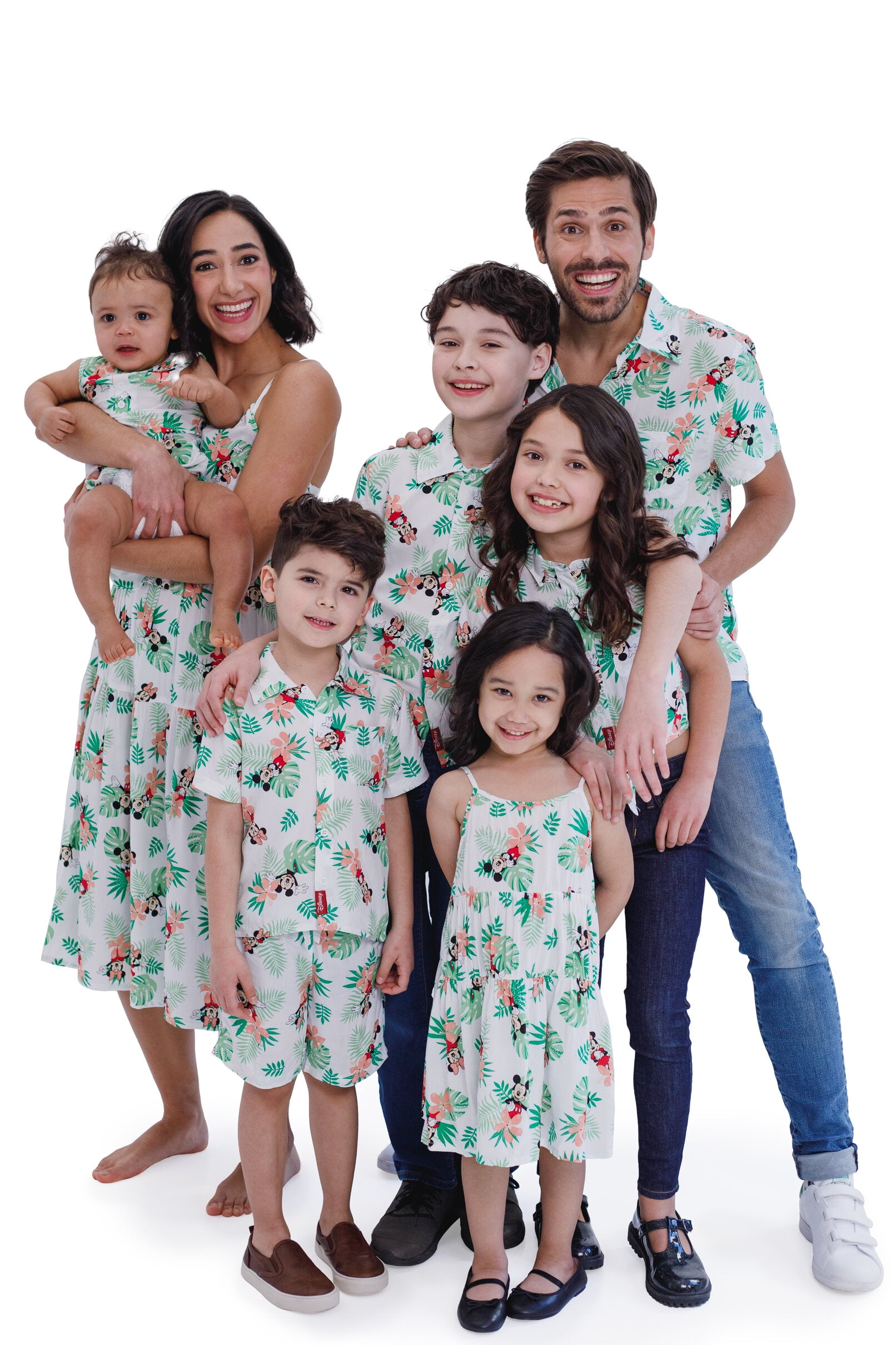 Disney Mickey Mouse Minnie Hawaiian Infant Baby Boys or Girls Matching Family Romper Newborn to ...