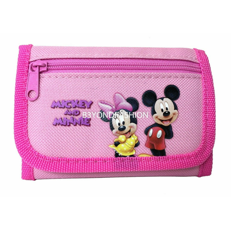 Disney Mickey Mouse & Minnie Kids Tri-Fold Wallet Coin Purse