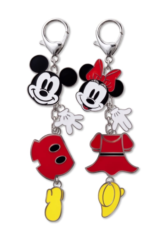 Mickey & Minnie Mouse Enamel Keychain & Bag Charm 2-Pack for Backpacks