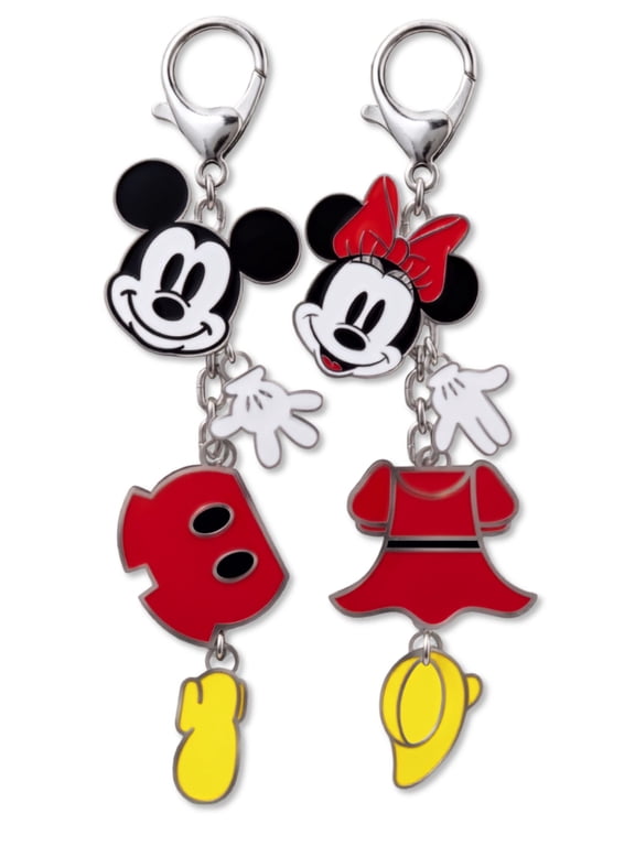 Mickey & Minnie Mouse Enamel Keychain & Bag Charm 2-Pack for Backpacks