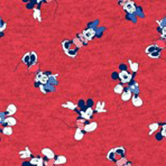 Disney Mickey Mouse Minnie Mouse Character Novelty Quilting Cotton Red Fabric by the Yard