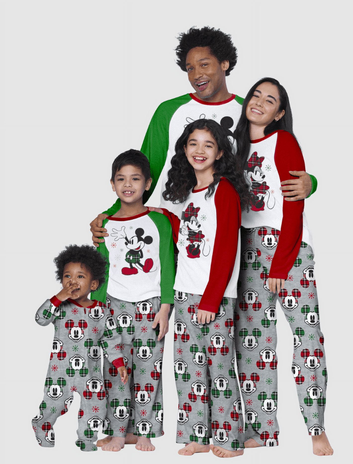 Disney Mickey Mouse & Minnie Mouse Christmas Matching Family Pajama Set ...