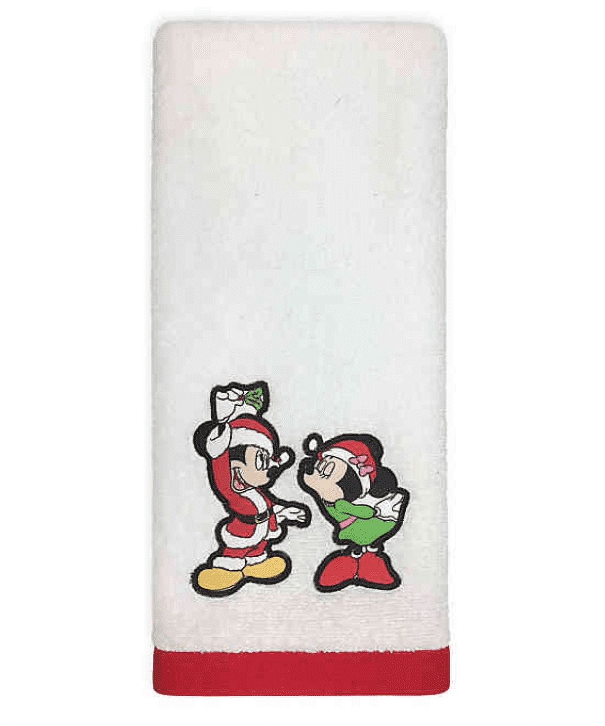 Disney Mickey Mouse Minnie Mouse Hand Towel White Christmas Holiday 16