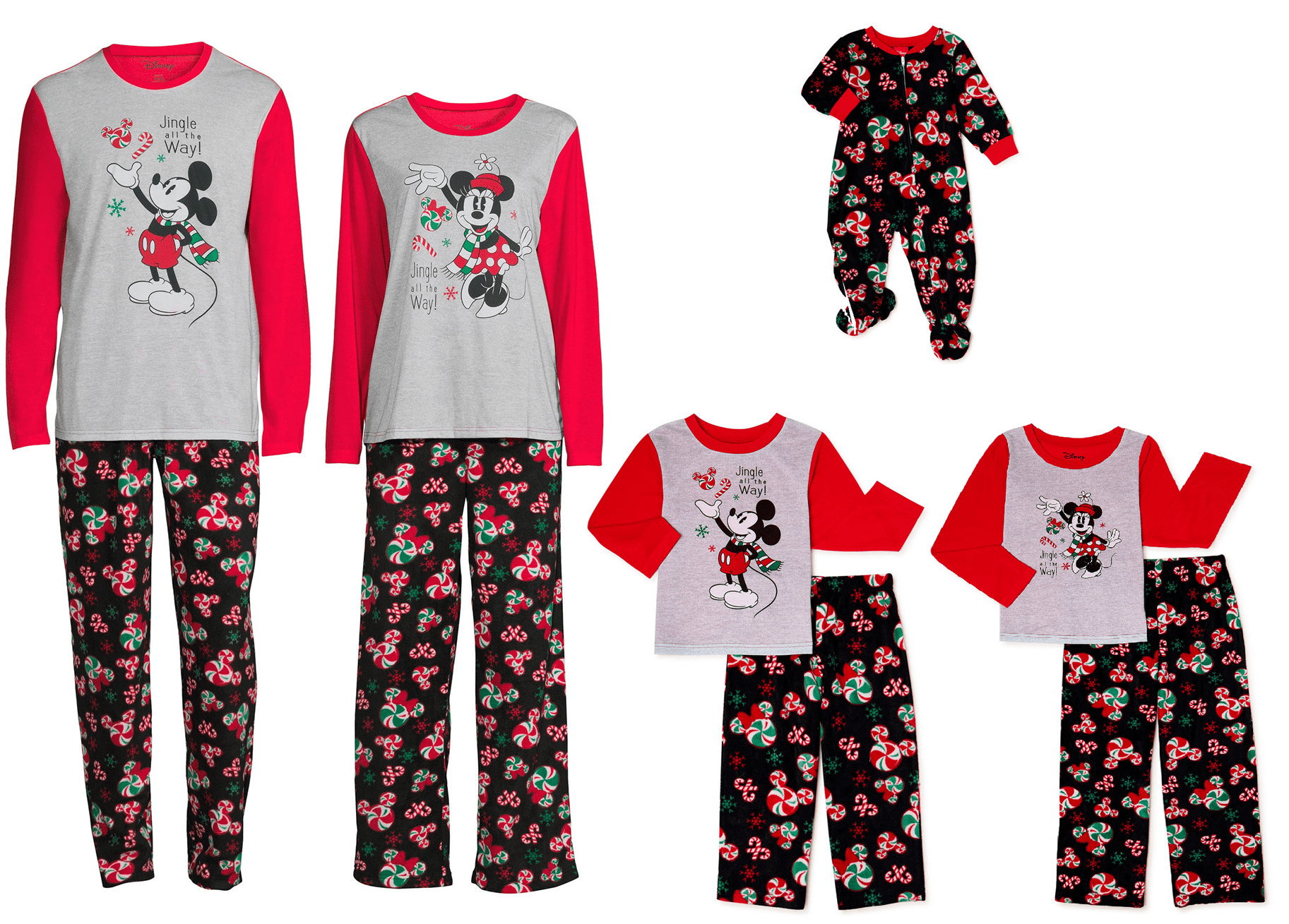 Minachting dok spanning Disney Mickey Mouse & Minnie Mouse Holiday Matching Family Christmas Pajamas  - Walmart.com