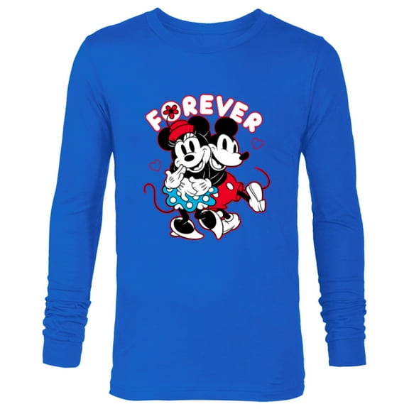 Disney Mickey Mouse Minnie Mouse Love Forever Valentine’s - Long Sleeve T-Shirt for Men - Customized-Navy