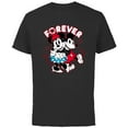 thumbnail image 1 of Disney Mickey Mouse Minnie Mouse Love Forever Valentine’s - Short Sleeve Cotton T-Shirt for Adults - Customized-Black, 1 of 5