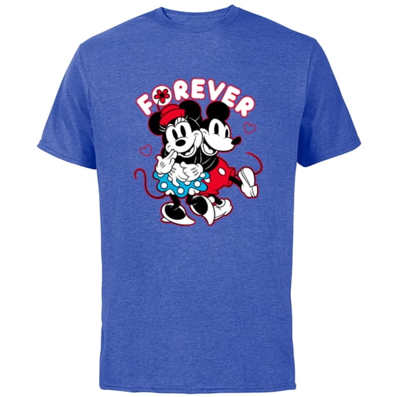 Disney Mickey Mouse Minnie Mouse Love Forever Valentine’s - Short Sleeve Cotton T-Shirt for Adults - Customized-Royal Heather