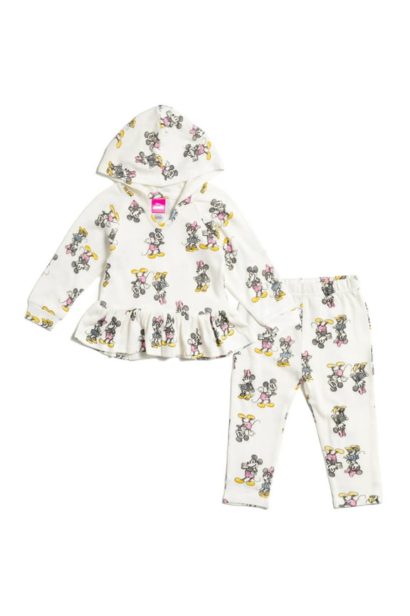 Mickey Mouse Minnie Mouse Pullover Hoodie and Pants Outfit Set Newborn to Toddler