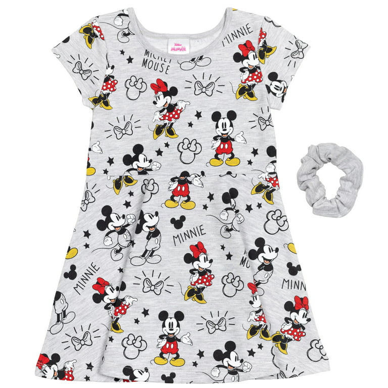 Disney Mickey Mouse Minnie Mouse Skater Dress and Scrunchie Infant to Big  Kid