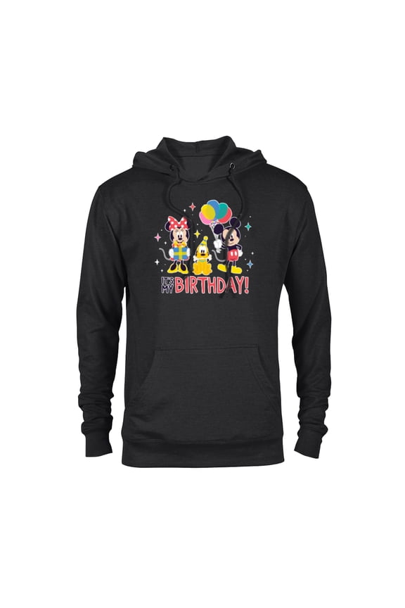 Mickey Mouse Minnie and Pluto It’s My Birthday Cute - Pullover Hoodie for Adults - Customized-Black