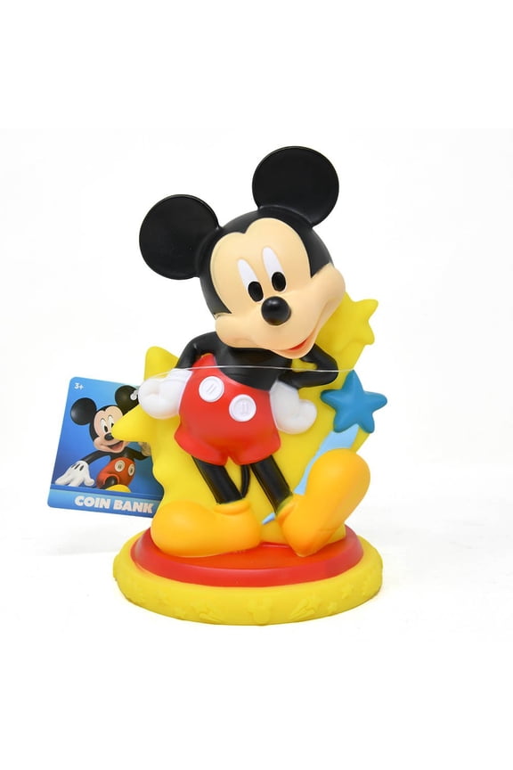 Mickey Mouse Molded Coin Bank, 5" x 5" x 8"