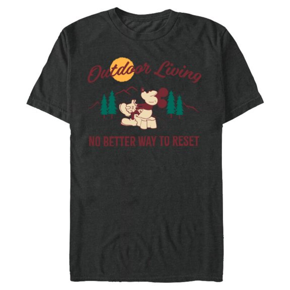 Disney Mickey Mouse Mountain Outdoor Living - Short Sleeve Blended T-Shirt for Adults - Customized-Dark Heather