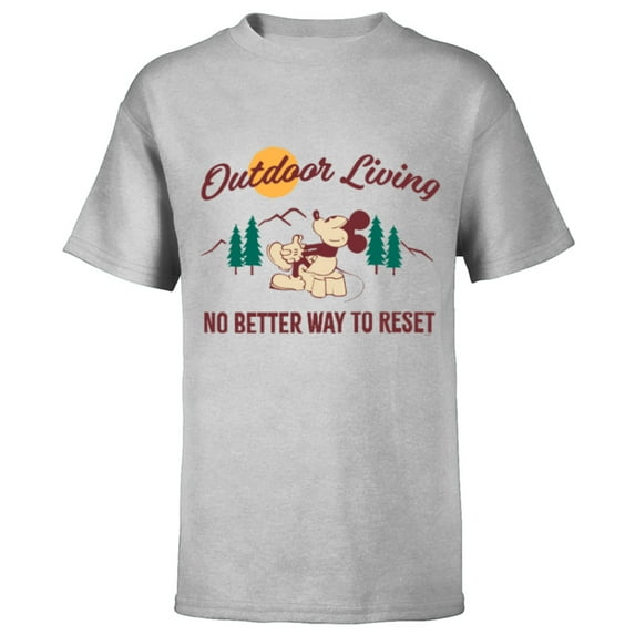 Disney Mickey Mouse Mountain Outdoor Living - Short Sleeve T-Shirt for Kids - Customized-Athletic Heather