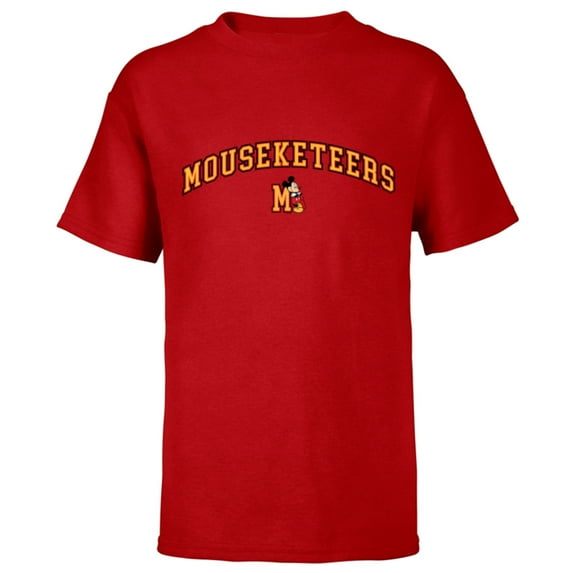 Disney Mickey Mouse Mouseketeers “M” Collegiate Sports Team- Short Sleeve T-Shirt for Kids - Customized-Red