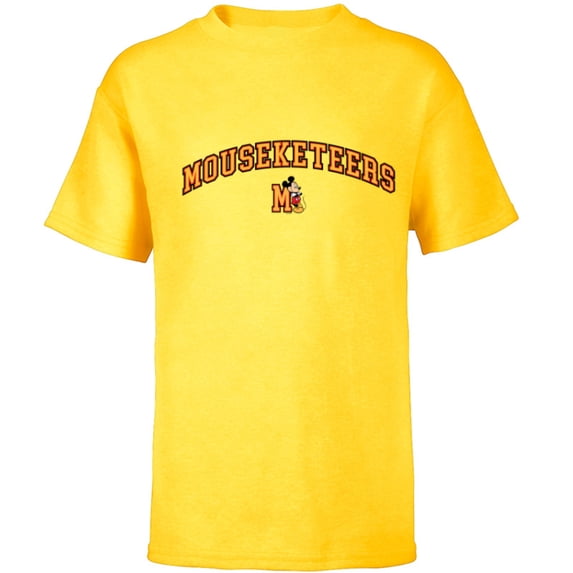 Disney Mickey Mouse Mouseketeers “M” Collegiate Sports Team- Short Sleeve T-Shirt for Kids - Customized-Yellow