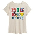thumbnail image 1 of Disney - Mickey Mouse - Multi Colored Letters - Juniors Ideal Flowy Muscle T-Shirt, 1 of 5