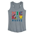 thumbnail image 1 of Disney - Mickey Mouse - Multi Colored Letters - Women's Racerback Tank Top, 1 of 4
