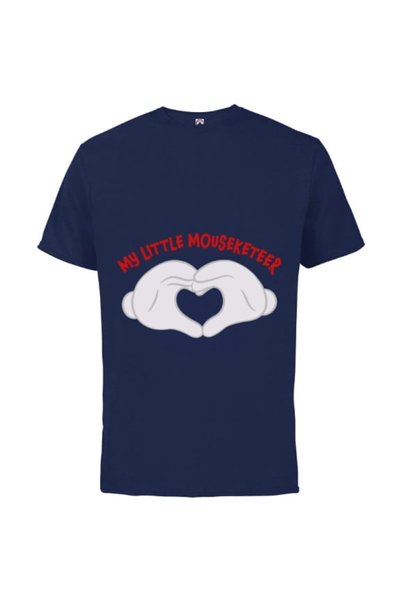 Mickey Mouse My Little Mouseketeer Mom - Short Sleeve Cotton T-Shirt for Adults - Customized-Navy