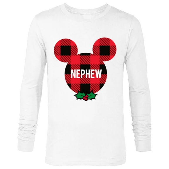 Disney Mickey Mouse NEPHEW Holiday Family - Long Sleeve T-Shirt for Men - Customized-White