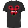 thumbnail image 1 of Disney Mickey Mouse NEPHEW Holiday Family - Short Sleeve Cotton T-Shirt for Adults - Customized-Black, 1 of 5