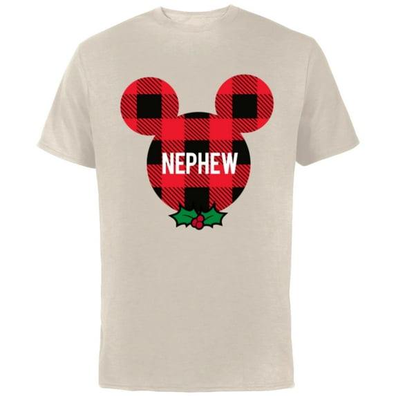 Disney Mickey Mouse NEPHEW Holiday Family - Short Sleeve Cotton T-Shirt for Adults - Customized-Natural