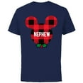 thumbnail image 1 of Disney Mickey Mouse NEPHEW Holiday Family - Short Sleeve Cotton T-Shirt for Adults - Customized-Navy, 1 of 5
