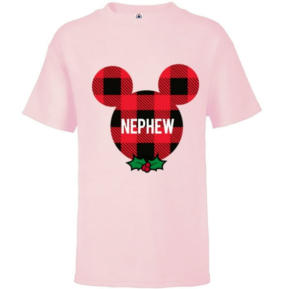 Disney Mickey Mouse NEPHEW Holiday Family - Short Sleeve T-Shirt for Kids - Customized-Soft Pink