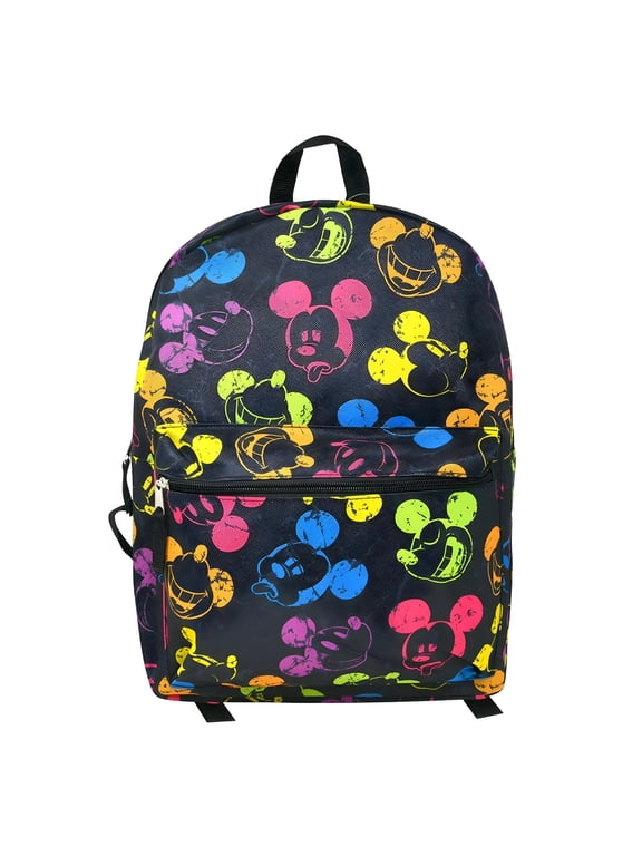 Mickey Mouse Neon Heads 16 Inch Kids Backpack