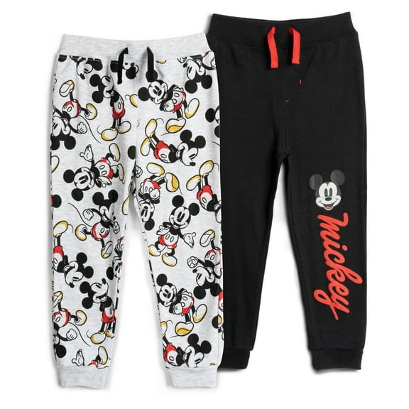 Disney Mickey Mouse Newborn Baby Boys 2 Pack Jogger Pants Newborn to Little Kid