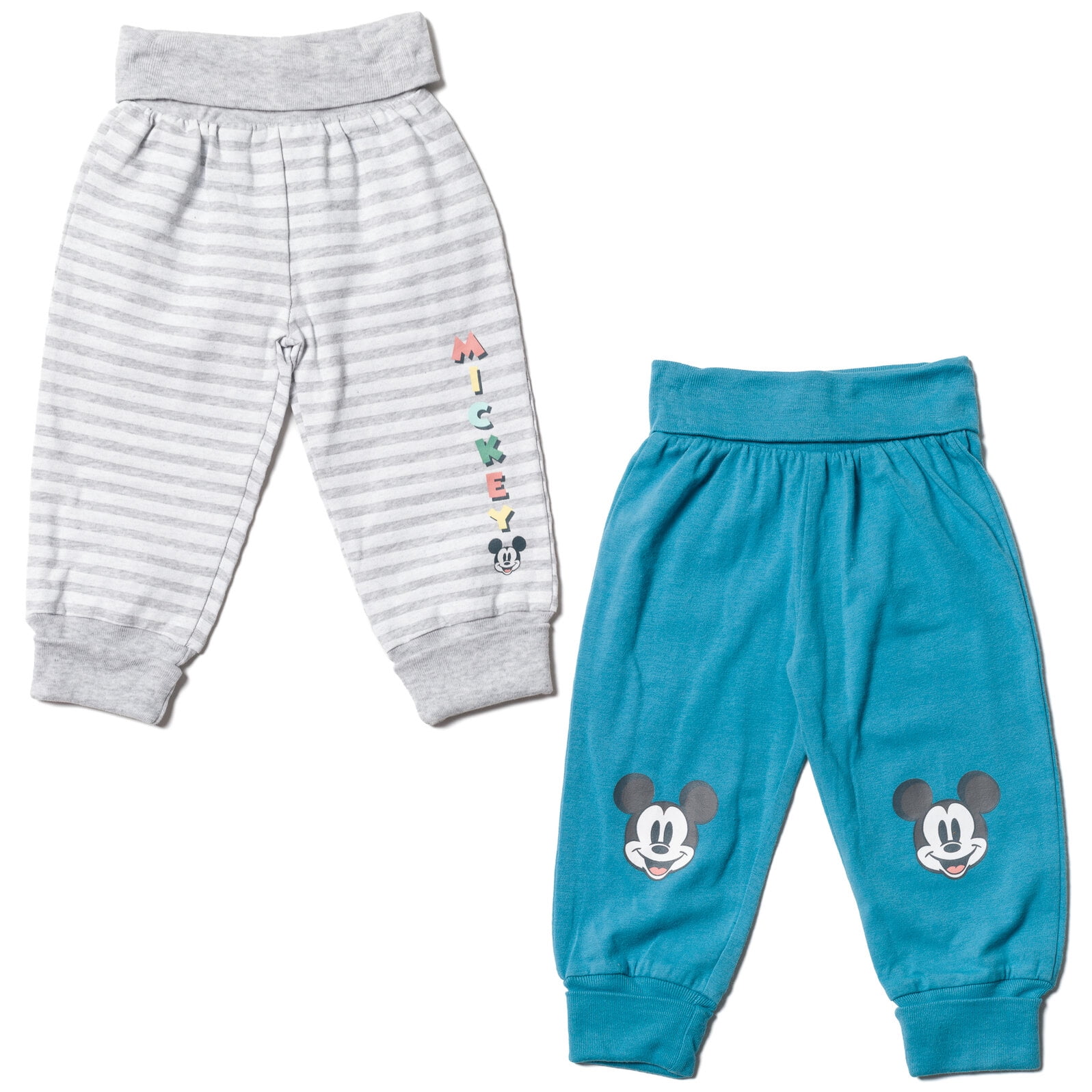 Disney Mickey Mouse Newborn Baby Boys 2 Pack Pants made with Organic ...