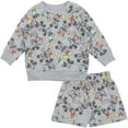 thumbnail image 1 of Disney Mickey Mouse Newborn Baby Boys French Terry Sweatshirt and Shorts, 1 of 5