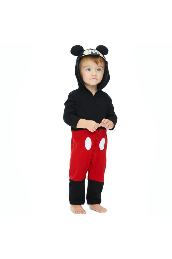 Mickey Mouse Newborn Baby Boys Zip Up Coverall Newborn to Little Kid