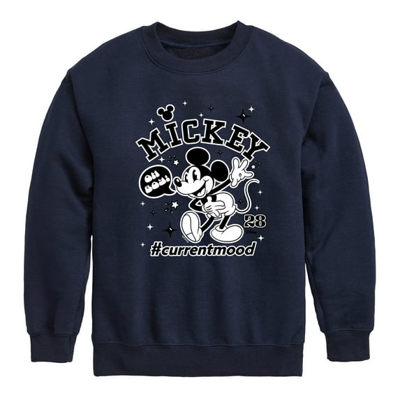 Disney - Mickey Mouse - Oh Boy Hashtag Current Mood - Youth Crewneck Fleece Sweatshirt