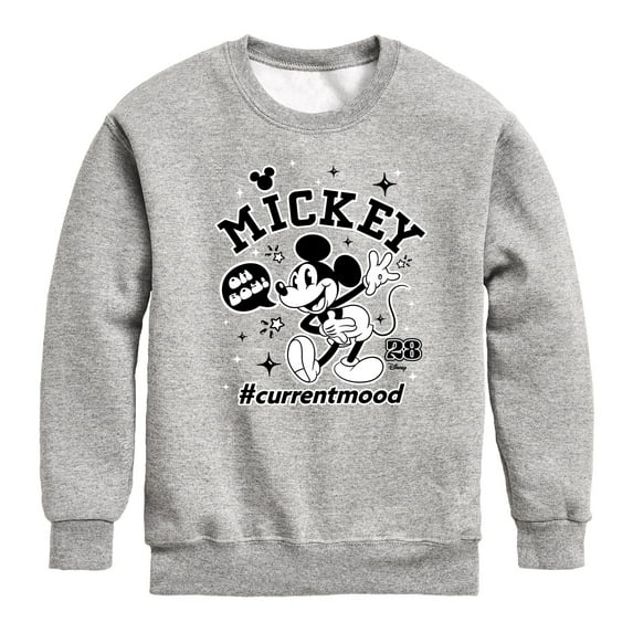 Disney - Mickey Mouse - Oh Boy Hashtag Current Mood - Youth Crewneck Fleece Sweatshirt