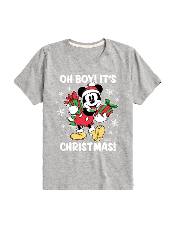 - Mickey Mouse Oh Boy Its Christmas Boys' Short Sleeve Graphic T-Shirt