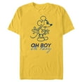 thumbnail image 1 of Disney Mickey Mouse Oh Boy Oh Boy Retro Vintage Lineart - Short Sleeve Blended T-Shirt for Adults - Customized-Yellow, 1 of 5