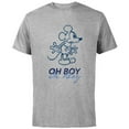 thumbnail image 1 of Disney Mickey Mouse Oh Boy Oh Boy Retro Vintage Lineart - Short Sleeve Cotton T-Shirt for Adults - Customized-Athletic Heather, 1 of 5