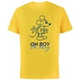 thumbnail image 1 of Disney Mickey Mouse Oh Boy Oh Boy Retro Vintage Lineart - Short Sleeve Cotton T-Shirt for Adults - Customized-Yellow, 1 of 5