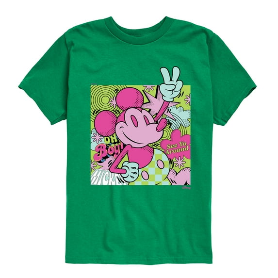 Disney - Mickey Mouse - Oh Boy! See Ya' Around - Youth Short Sleeve Graphic T-Shirt