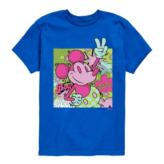 Disney - Mickey Mouse - Oh Boy! See Ya' Around - Youth Short Sleeve Graphic T-Shirt