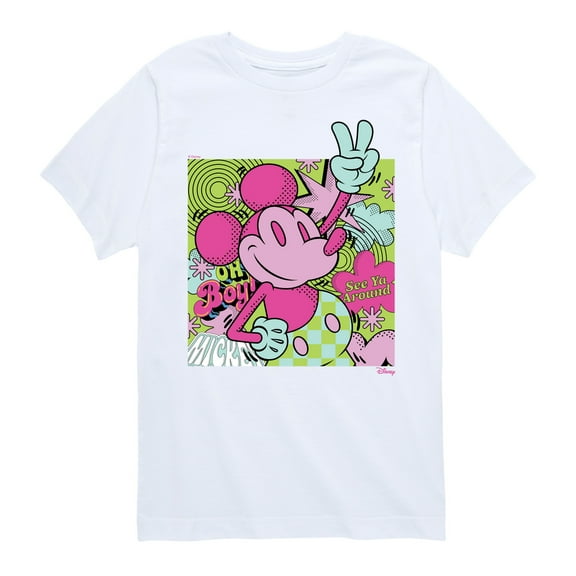 Disney - Mickey Mouse - Oh Boy! See Ya' Around - Youth Short Sleeve Graphic T-Shirt
