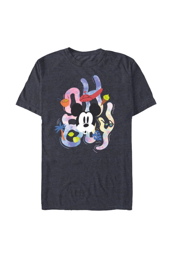 Mickey Mouse “Oh Boy” Summer Beach Vacation Surprise- Short Sleeve Blended T-Shirt for Adults - Customized-Navy Heather