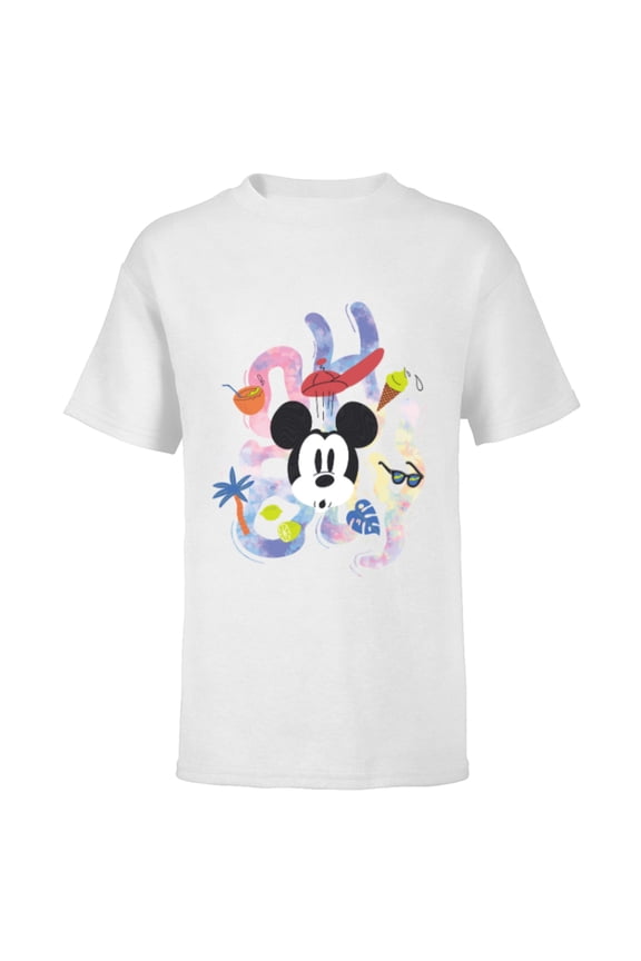 Mickey Mouse “Oh Boy” Summer Beach Vacation Surprise- Short Sleeve T-Shirt for Kids - Customized-White