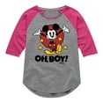 thumbnail image 1 of Disney - Mickey Mouse - Oh Boy! - Toddler & Youth Girls Raglan Graphic T-Shirt, 1 of 5