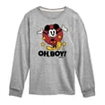thumbnail image 1 of Disney - Mickey Mouse - Oh Boy! - Youth Long Sleeve Graphic T-Shirt, 1 of 5