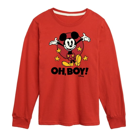 Disney - Mickey Mouse - Oh Boy! - Youth Long Sleeve Graphic T-Shirt